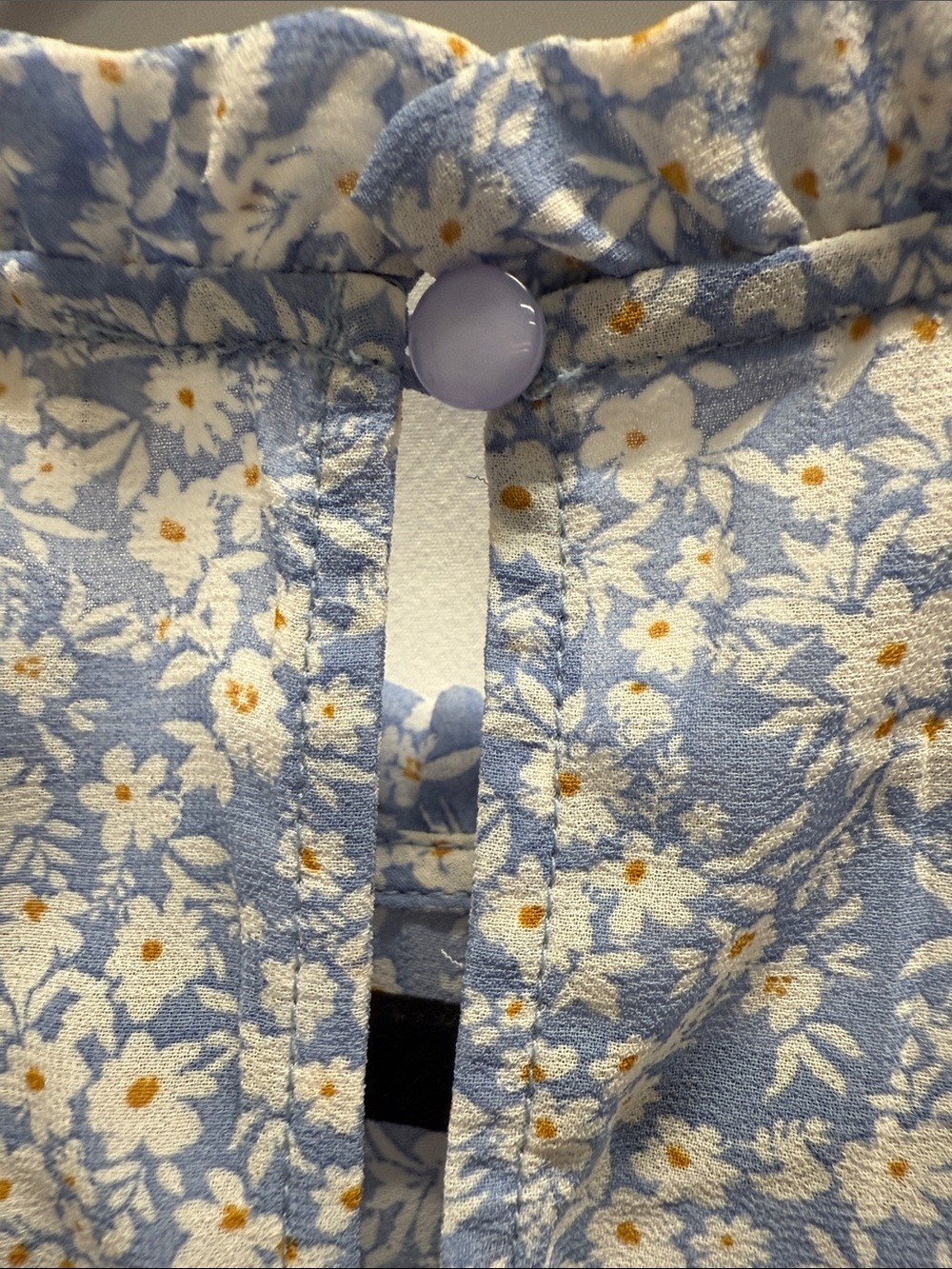 Light Blue Floral Ruffle Sleeve Top - Picture 10 of 13